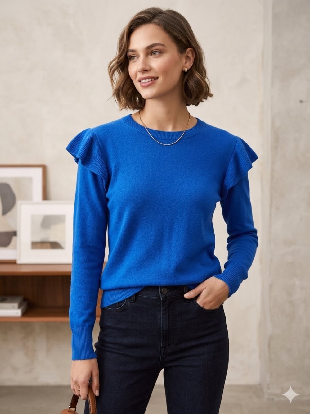 Joe Fresh ruffle sleeve sweater